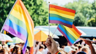 Lgbt friendly countries: rainbow flag from a CSD parade.