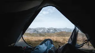 View from tent to nature