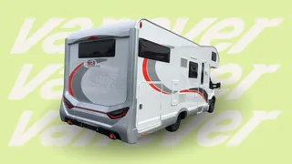 Motorhome with alcove - back