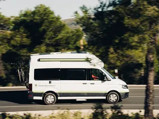 VW Grand California Drives Road