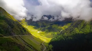 A road in the Carpathians in Romania