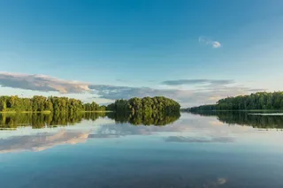 Lake Pühajarv near camping in Estonia.