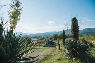 Camping "Agricamp Santa Clorinda" in Tuscany: Plateu with view