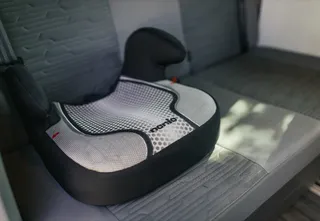 Child seat on back bank of VW California