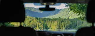 View from the camper on a lake.
