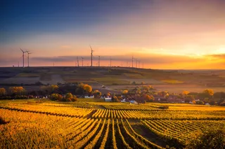 Sunset over a field in summer