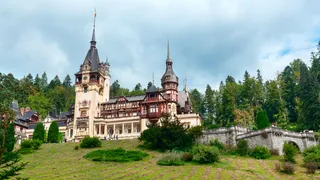 A castle in Romania in the middle of the Carpathians