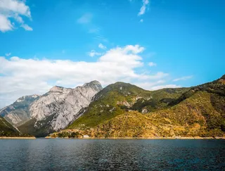 The Koman reservoir in Albania. You can read all about Albania.