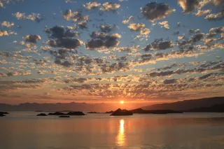 Midnight sun by the sea