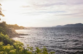 View of the sea in front of the Giens peninsula, part of the Hyères archipelago.